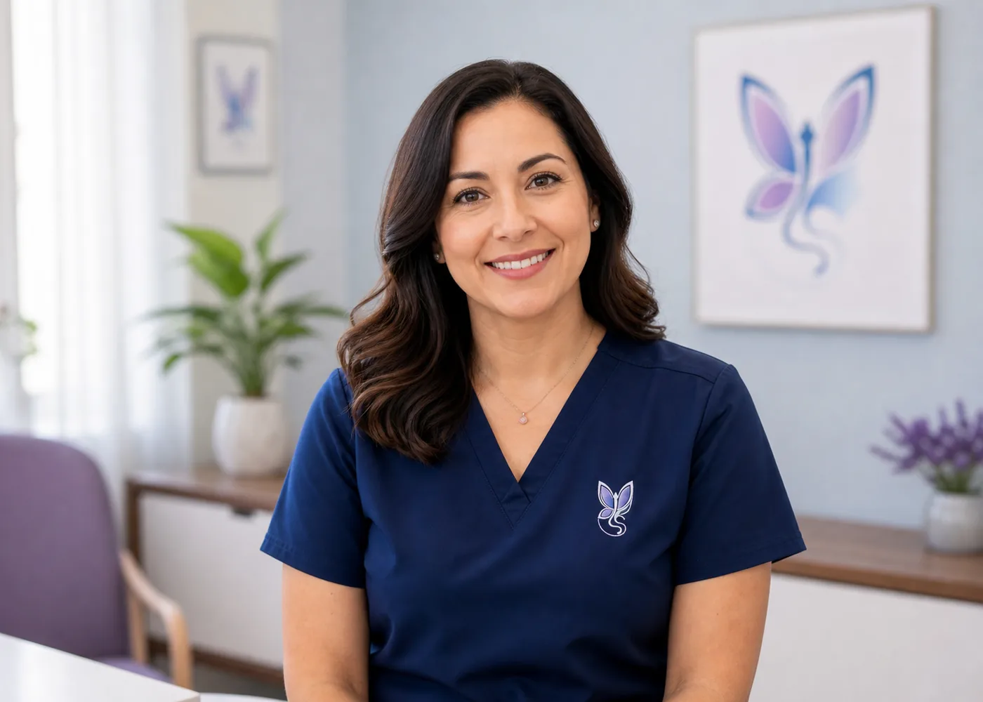 Portrait of Audra Soto in a clinical office