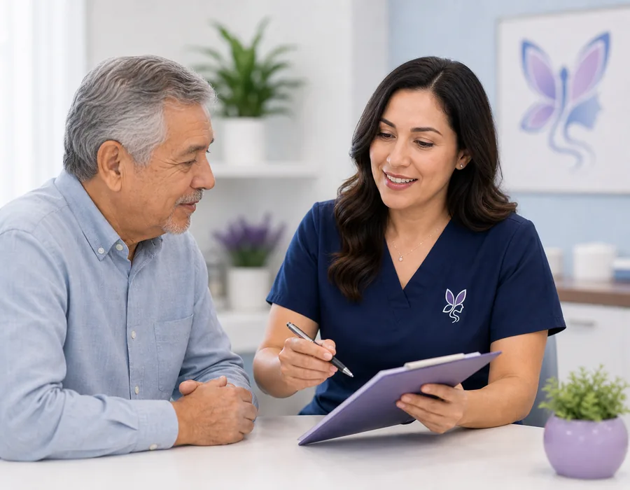 Clinical swallowing evaluation with a patient